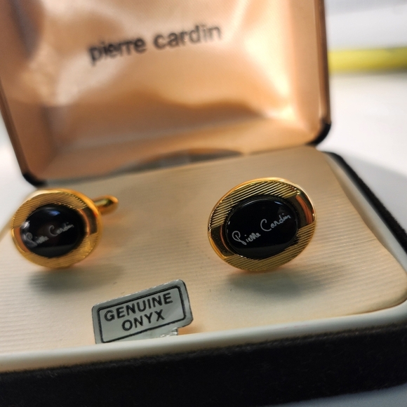 Pierre cardin cufflinks Genuine Onyx - Picture 4 of 7